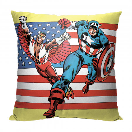 Captain America Captain and Falcon 18" Throw Pillow